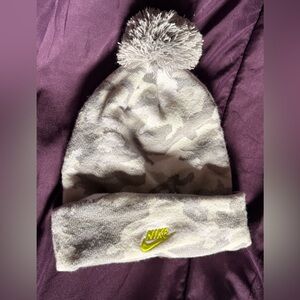 Nike Gray and White Camo Beanie